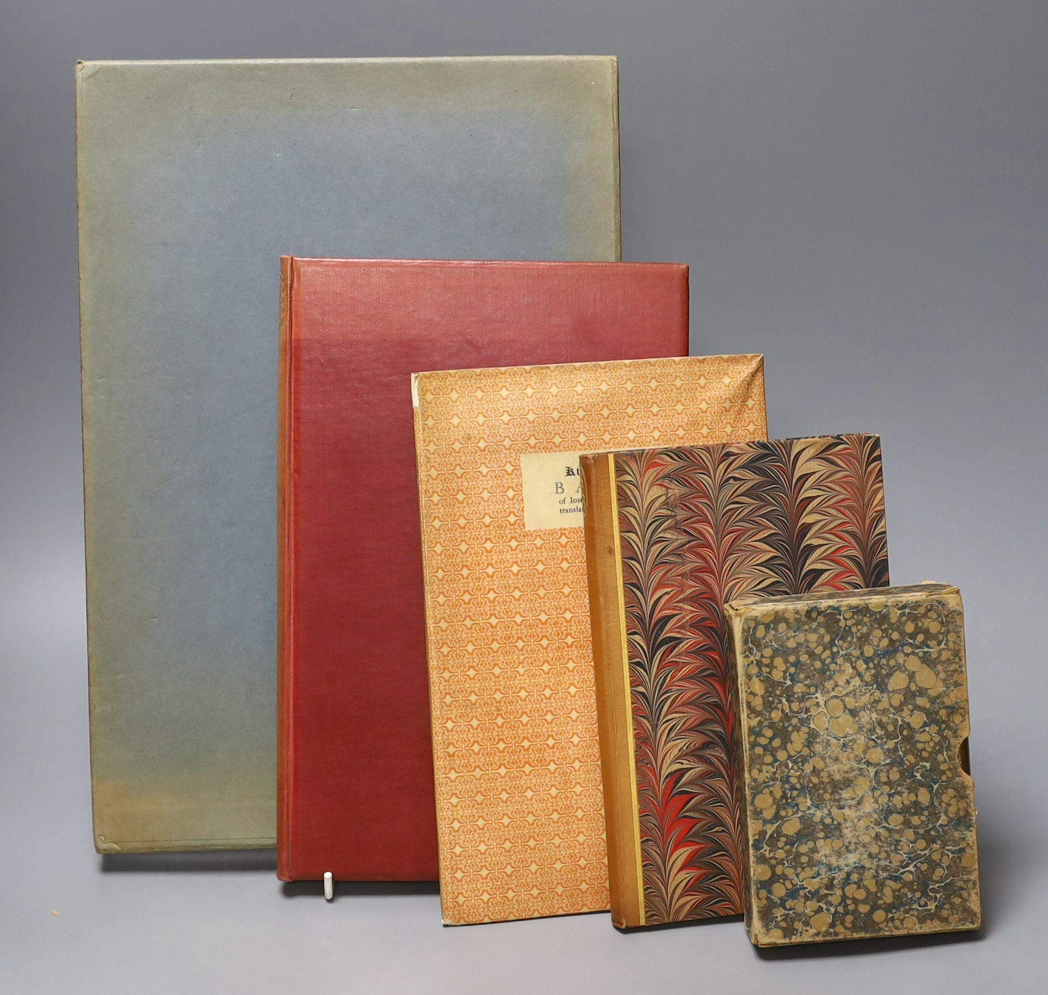 Nonesuch Press - 3 works - Secundus, Iohannes - Kisses: Being the Basia of Iohannes Secundus, translated by Thomas Stanley, 1923; Butler, Stanley - Butleriana, 1932; Hamilton, George Rostrevor - The Latin Portrait, 1929,